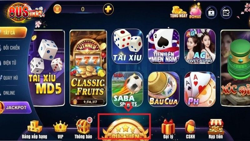 Bước 1: Thực hiện chọn lệnh rút tiền Bước 1: Thực hiện chọn lệnh rút tiền