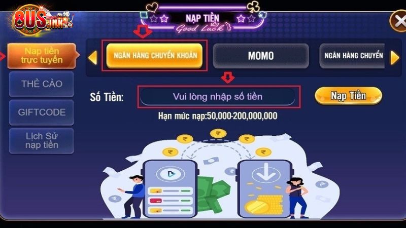 Nội dung cách thức nạp tiền qua ngân hàng Nội dung cách thức nạp tiền qua ngân hàng