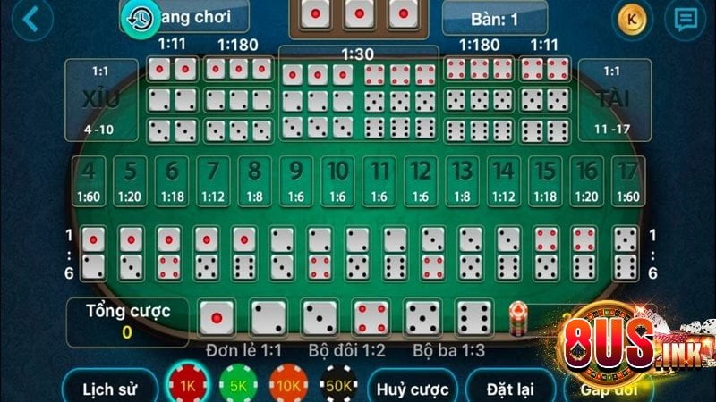 Đặt bộ đôi đồng nhất trong công thức đánh Tài Xỉu online