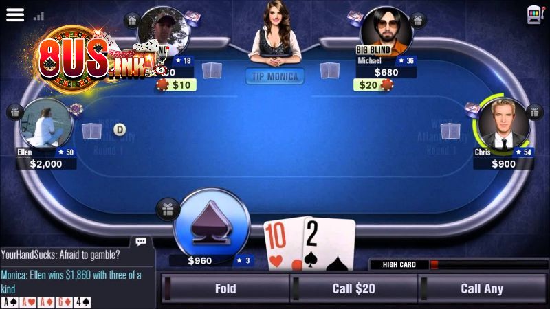 Mở màn ván Poker online bạn sẽ nhận 2 lá bài